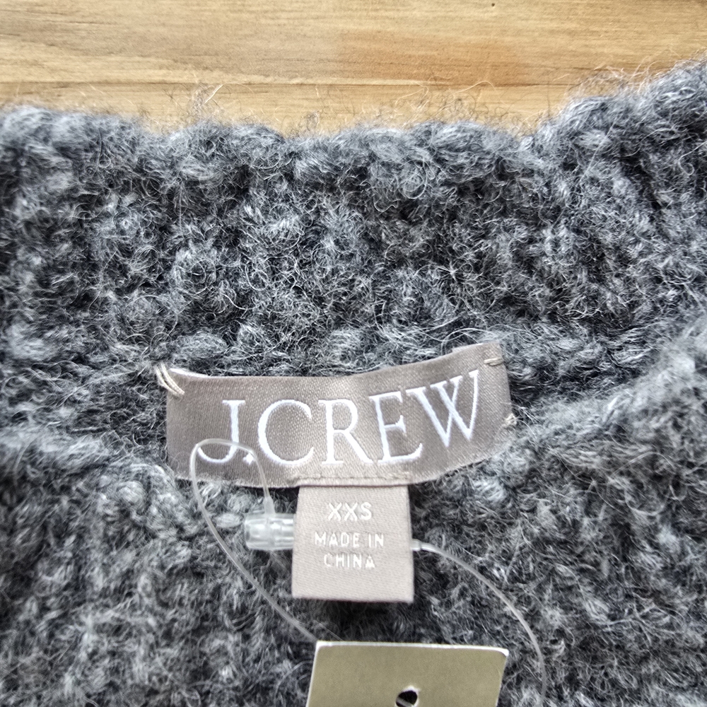 J. Crew Gray Cuffed Mockneck Sweater Size XXS - Picture 4 of 8